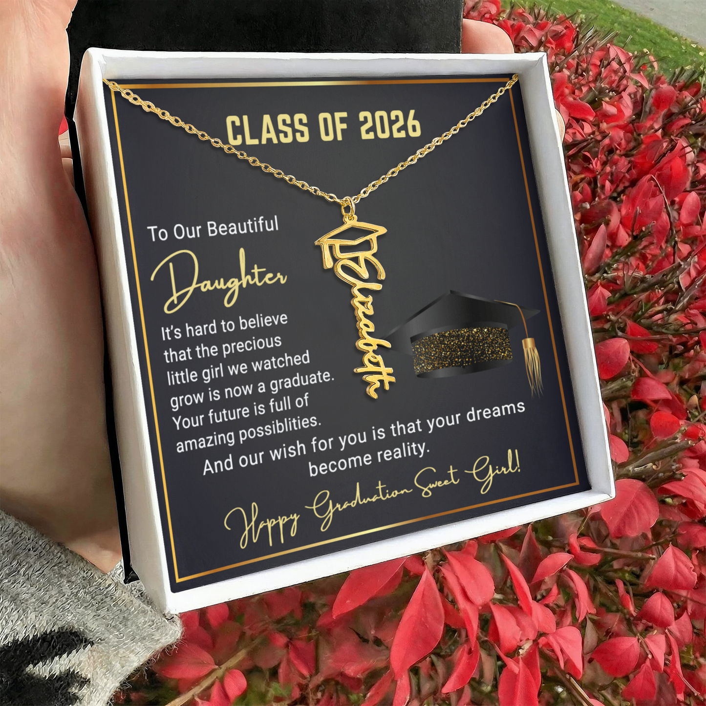 Graduation Name Necklace for Our Sweet Girl