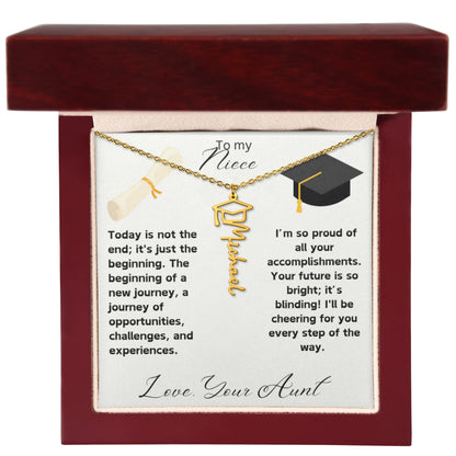Niece Graduation Gift Name Necklace from Aunt