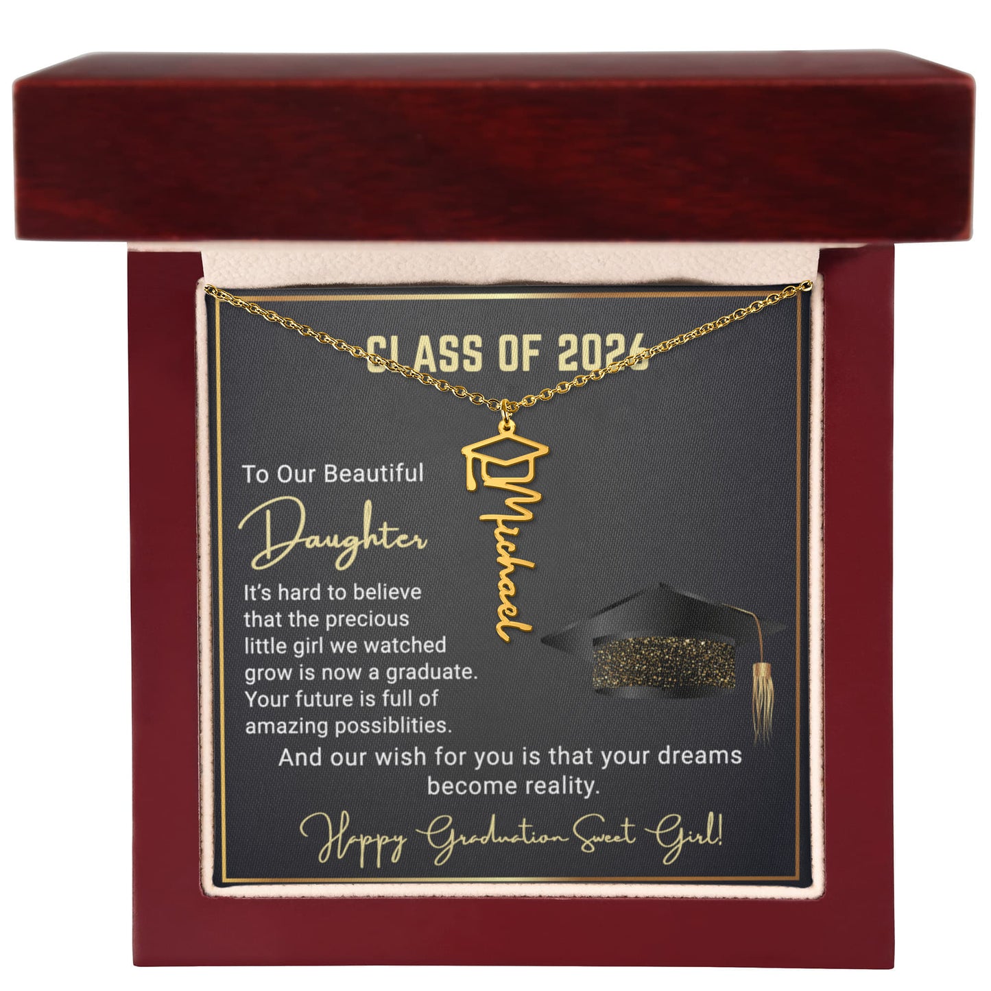 Graduation Name Necklace for Our Sweet Girl