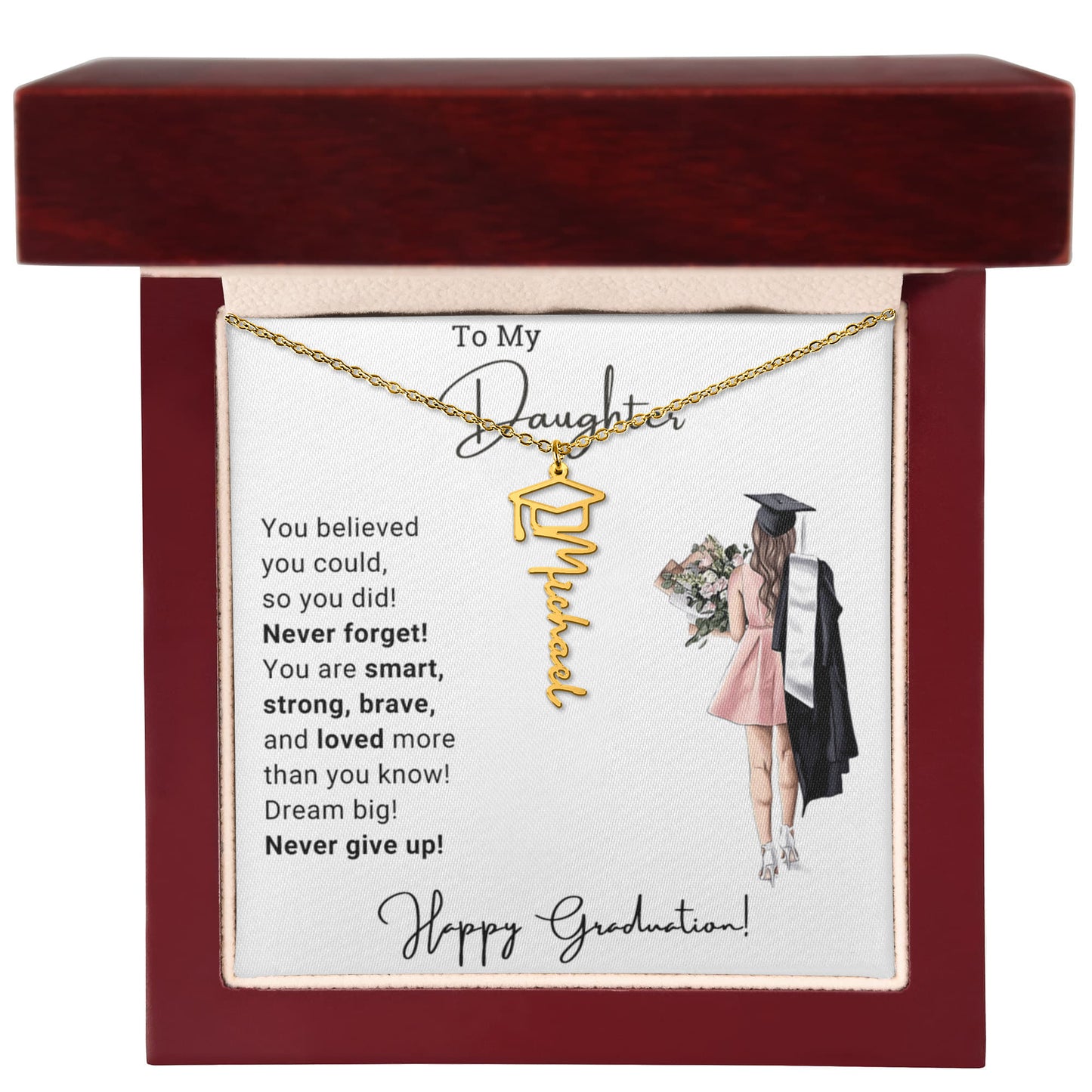 Daughter Graduation Name Necklace