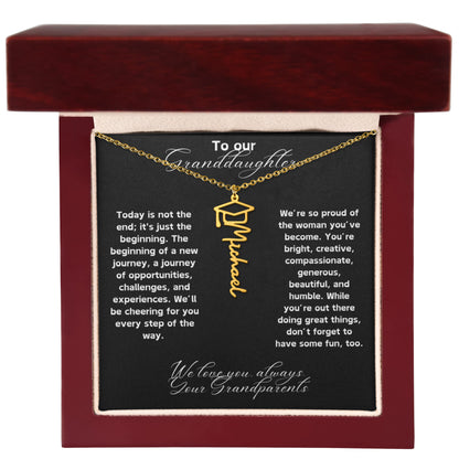 Granddaughter Graduation Name Necklace