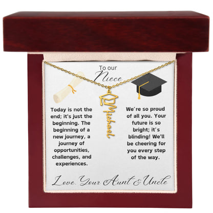 Niece Graduation Gift Name Necklace