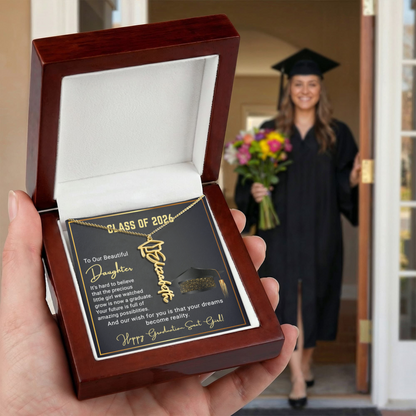 Graduation Name Necklace for Our Sweet Girl