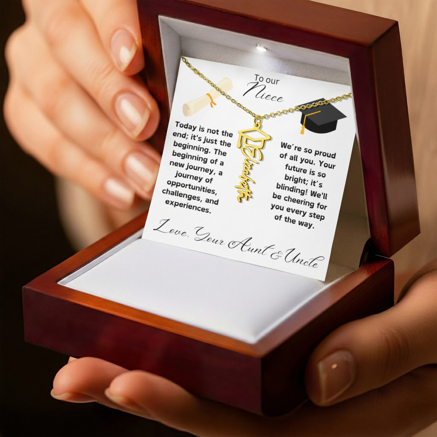 Niece Graduation Gift Name Necklace