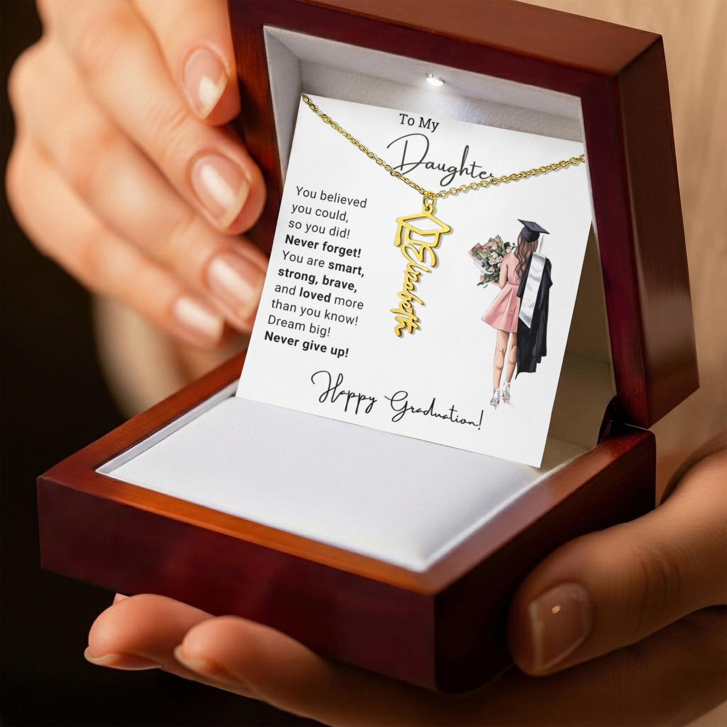 Daughter Graduation Name Necklace