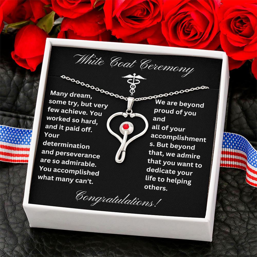White Coat Ceremony Heathcare Stethoscope Necklace