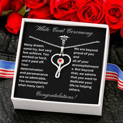 White Coat Ceremony Heathcare Stethoscope Necklace