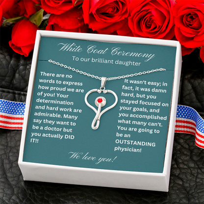 White Coat Ceremony Necklace for Daughter