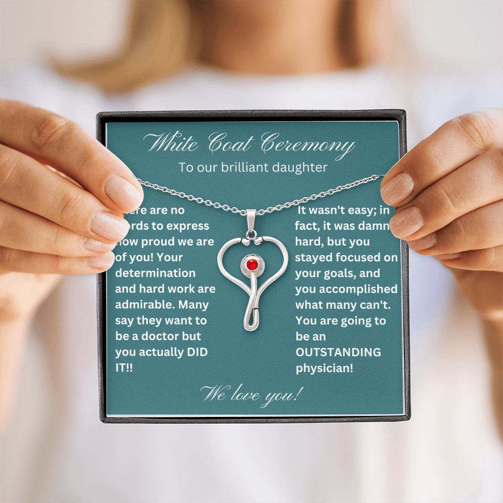 White Coat Ceremony Necklace for Daughter
