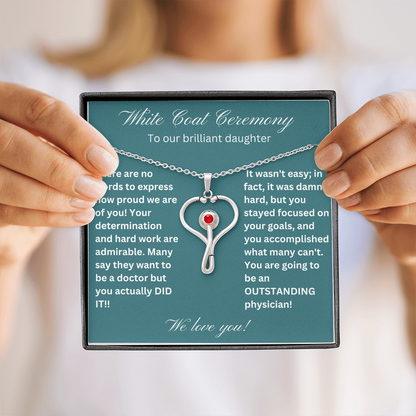 White Coat Ceremony Necklace for Daughter