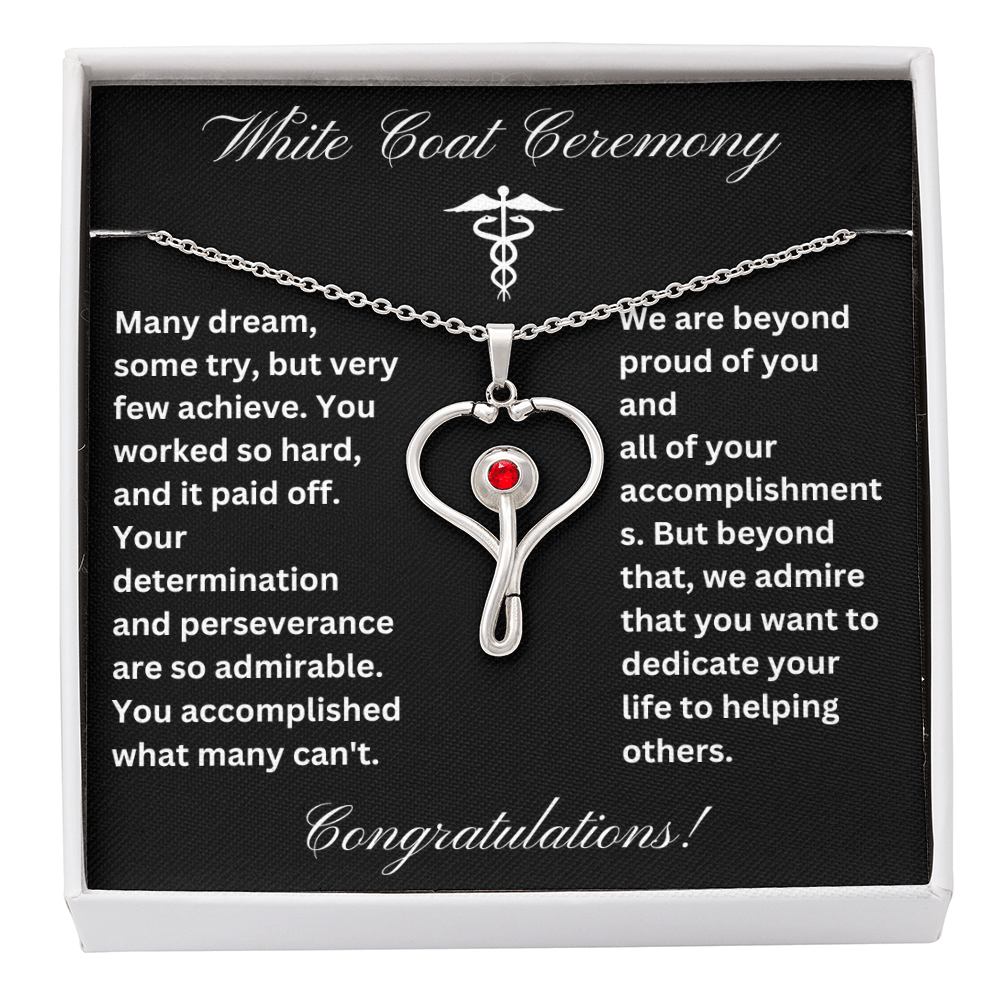 White Coat Ceremony Heathcare Stethoscope Necklace