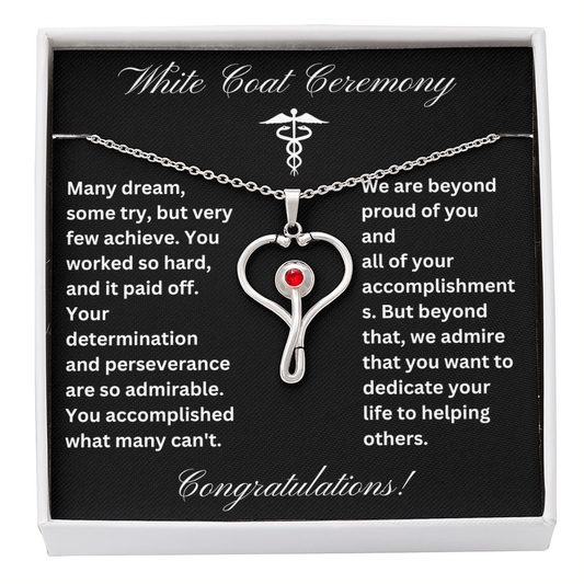 White Coat Ceremony Heathcare Stethoscope Necklace