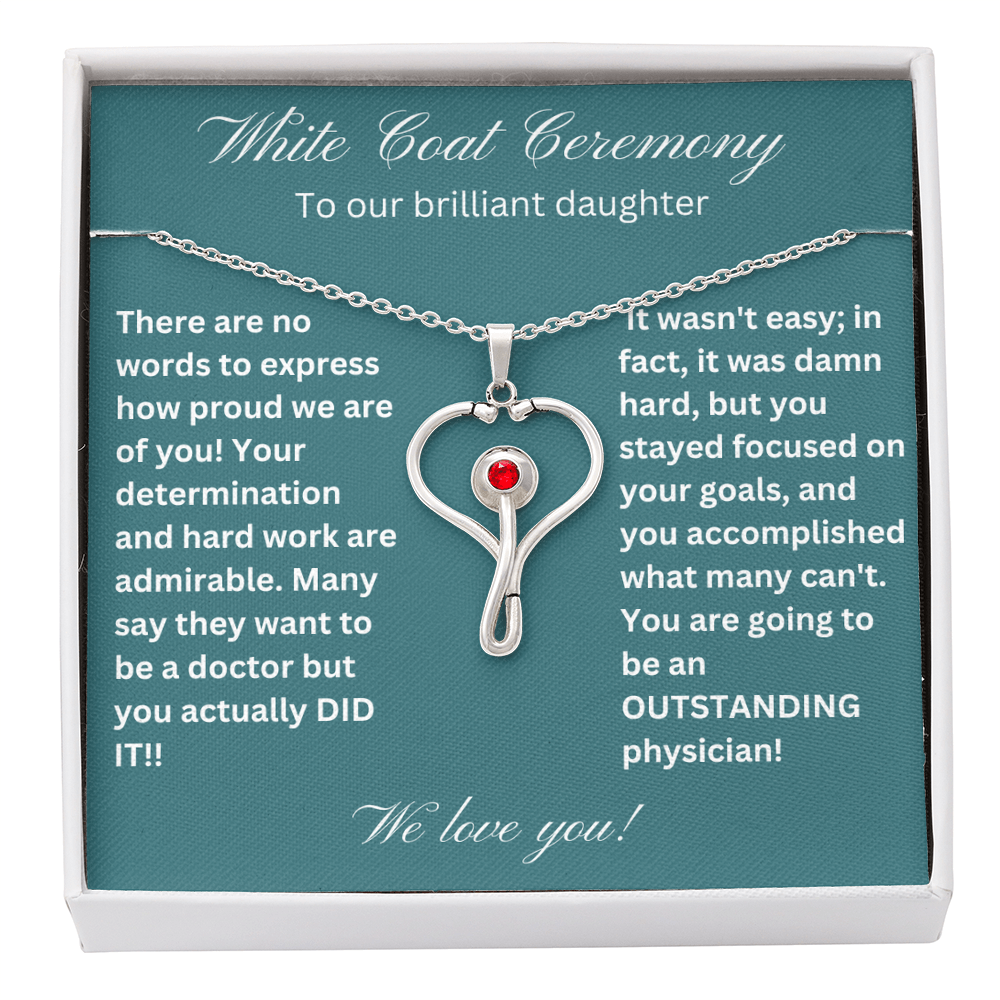 White Coat Ceremony Necklace for Daughter