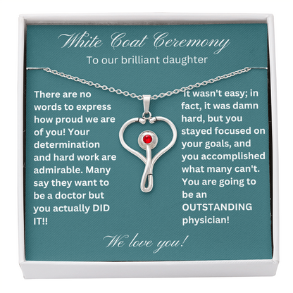 White Coat Ceremony Necklace for Daughter