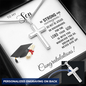 Graduation Personalized Engraved Cross Necklace for Son