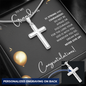 Grandson Graduation Personalized Cross Necklace