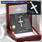 Grandson Graduation Personalized Cross Necklace