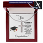 Graduation Personalized Engraved Cross Necklace for Son