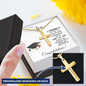 Graduation Personalized Engraved Cross Necklace for Son