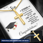 Graduation Personalized Engraved Cross Necklace for Son