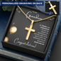 Grandson Graduation Personalized Cross Necklace