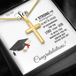 Graduation Personalized Engraved Cross Necklace for Son