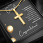 Grandson Graduation Personalized Cross Necklace