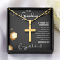 Grandson Graduation Personalized Cross Necklace