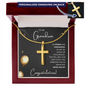 Grandson Graduation Personalized Cross Necklace