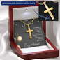 Grandson Graduation Personalized Cross Necklace