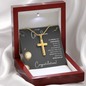 Grandson Graduation Personalized Cross Necklace