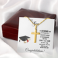 Graduation Personalized Engraved Cross Necklace for Son