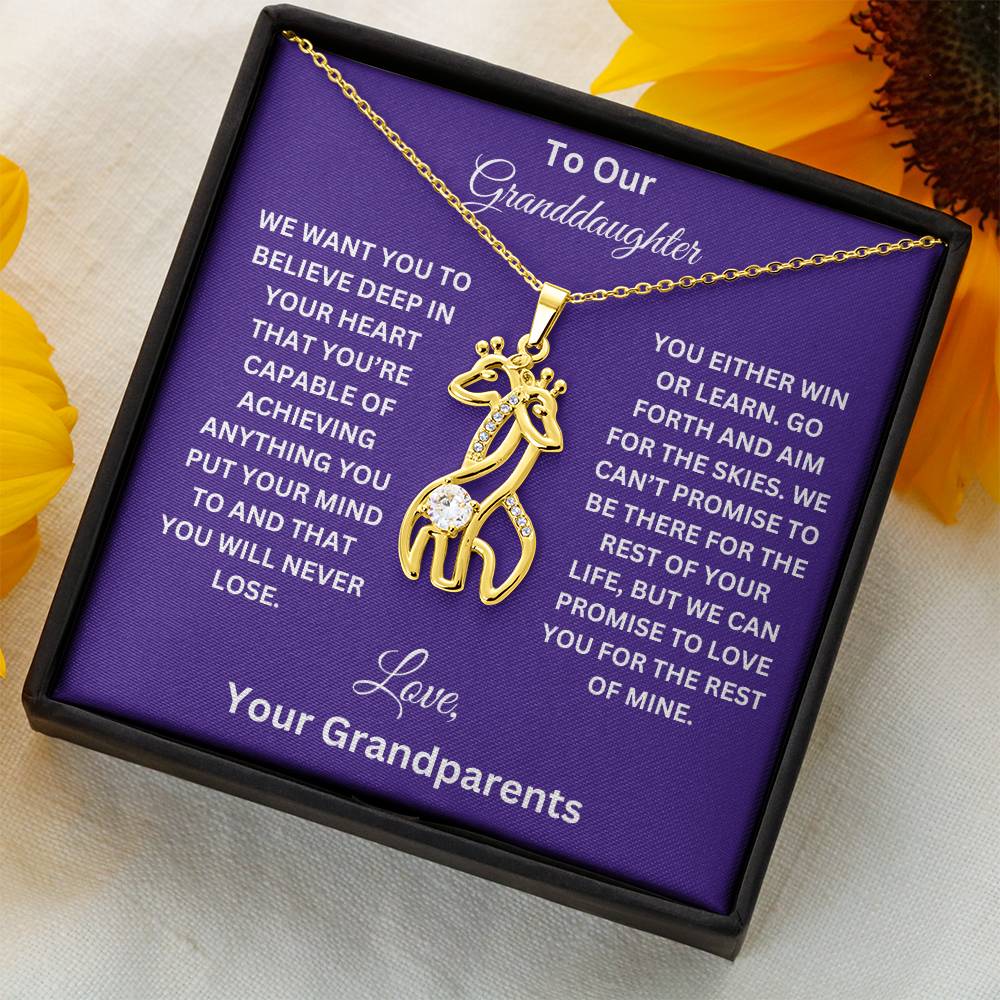 To Our Granddaughter Giraffe Necklace