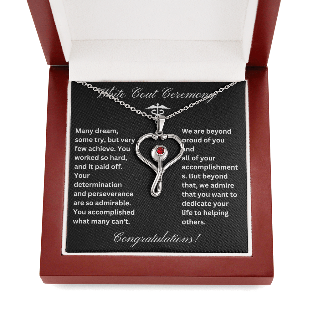 White Coat Ceremony Heathcare Stethoscope Necklace