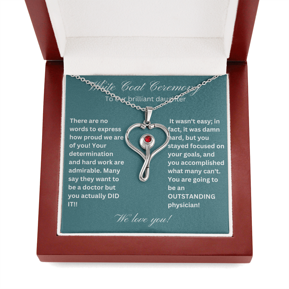 White Coat Ceremony Necklace for Daughter