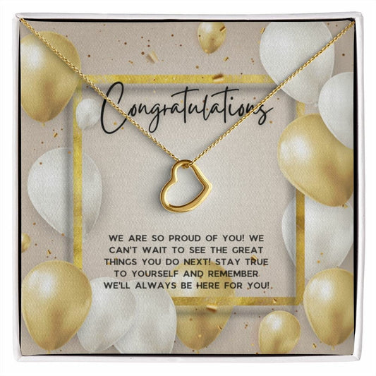 Congratulations Gift | Off to College Gift for her | Graduation Gift | Job Promotion Gift | Heart Necklace