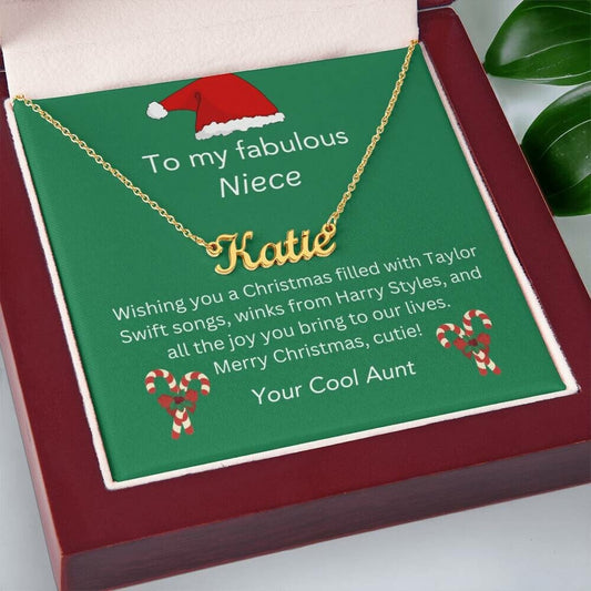 Niece Christmas Name Necklace